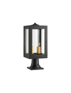 Luminosity Designs Ltd - Belial Rectangular Post Lamp Small, 2 x E14, IP54, Satin Black And Gold Inner Frame Inserts Included (Copy) - Luminosity Designs Ltd