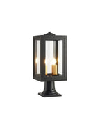 Luminosity Designs Ltd - Belial Rectangular Post Lamp Small, 2 x E14, IP54, Satin Black And Gold Inner Frame Inserts Included (Copy) - Luminosity Designs Ltd