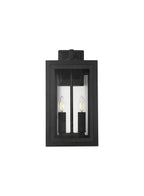 Luminosity Designs Ltd - Belial Rectangular Wall Lamp Small, 2 x E14, IP54, Satin Black And Gold Inner Frame Inserts Included - Luminosity Designs Ltd