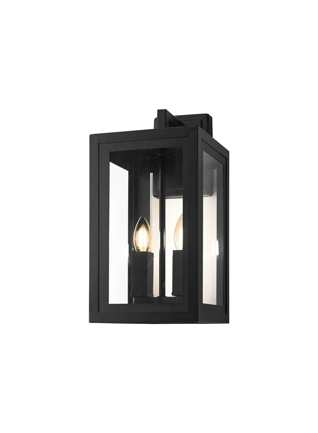 Luminosity Designs Ltd - Belial Rectangular Wall Lamp Small, 2 x E14, IP54, Satin Black And Gold Inner Frame Inserts Included - Luminosity Designs Ltd