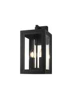 Luminosity Designs Ltd - Belial Rectangular Wall Lamp Small, 2 x E14, IP54, Satin Black And Gold Inner Frame Inserts Included - Luminosity Designs Ltd