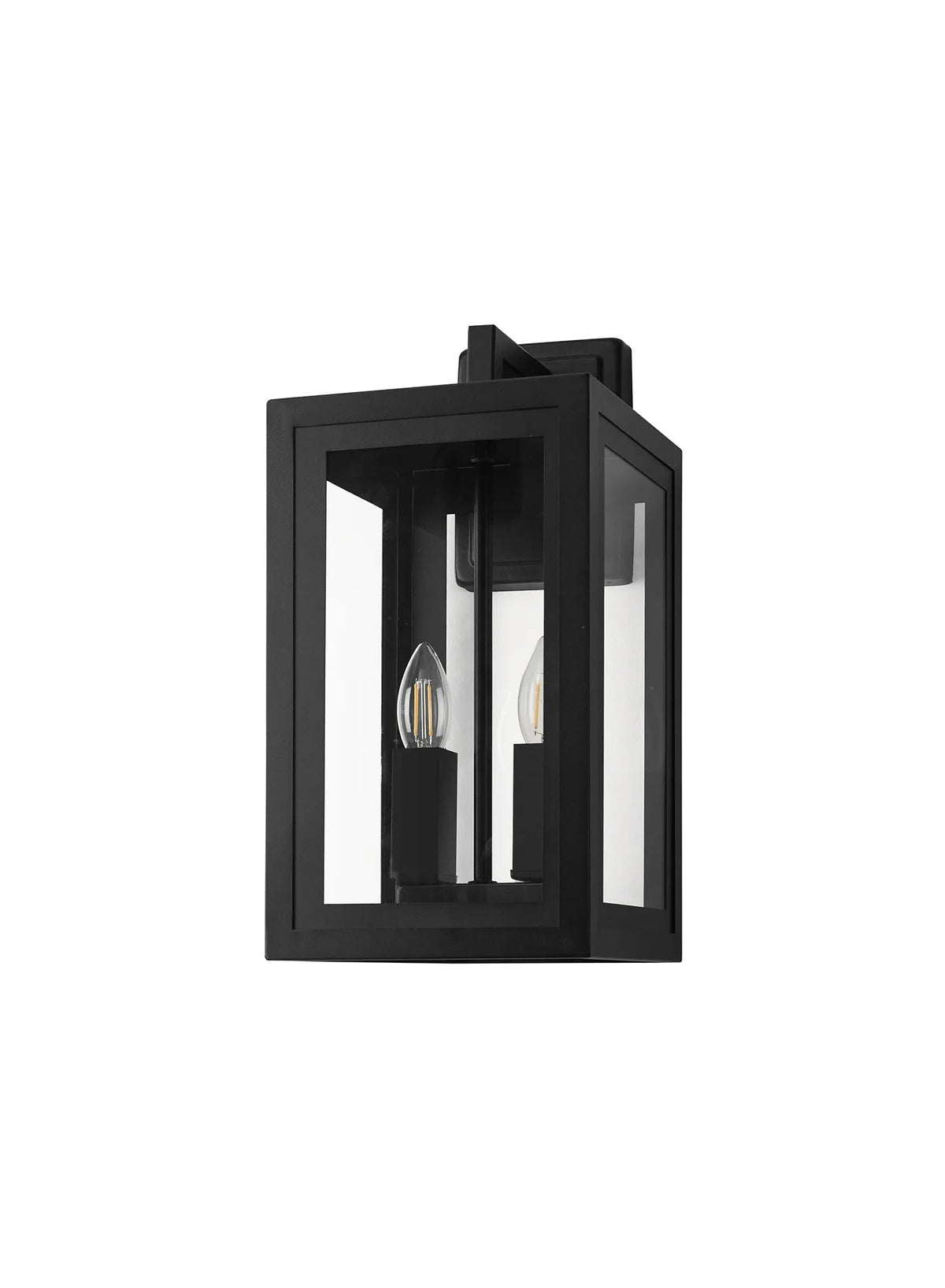 Luminosity Designs Ltd - Belial Rectangular Wall Lamp Small, 2 x E14, IP54, Satin Black And Gold Inner Frame Inserts Included - Luminosity Designs Ltd