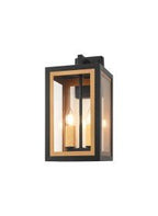 Luminosity Designs Ltd - Belial Rectangular Wall Lamp Small, 2 x E14, IP54, Satin Black And Gold Inner Frame Inserts Included - Luminosity Designs Ltd