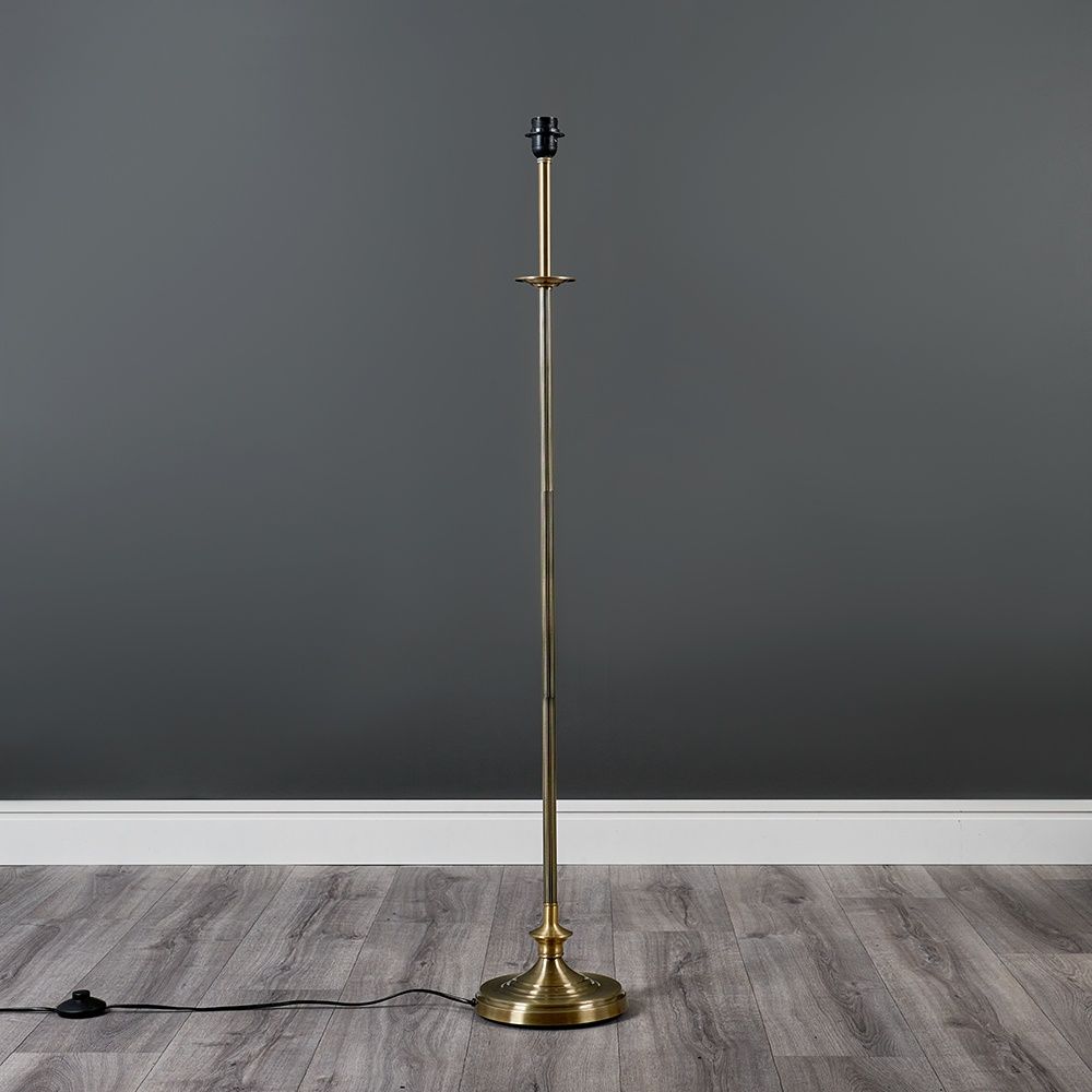 lse - Belmont Sconce Antique Brass Floor Lamp, 1x E27 - Luminosity Designs Ltd
