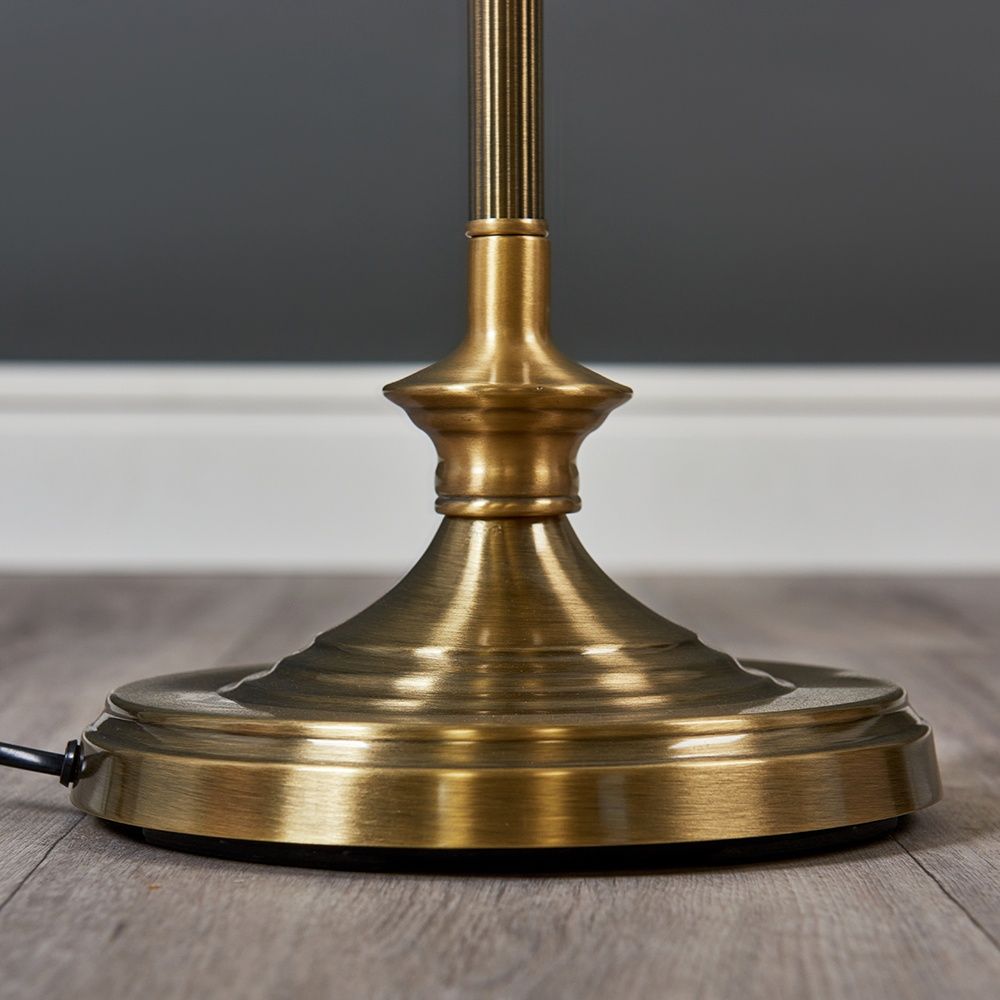 lse - Belmont Sconce Antique Brass Floor Lamp, 1x E27 - Luminosity Designs Ltd