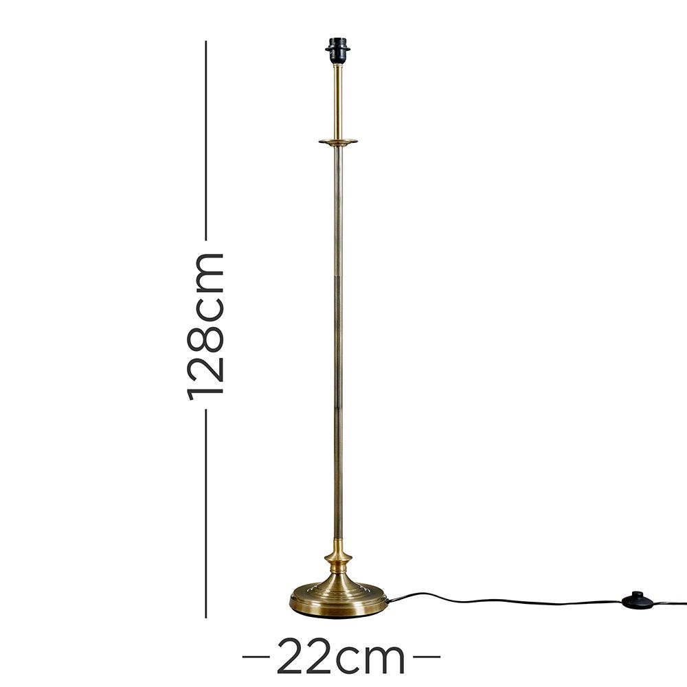 lse - Belmont Sconce Antique Brass Floor Lamp, 1x E27 - Luminosity Designs Ltd