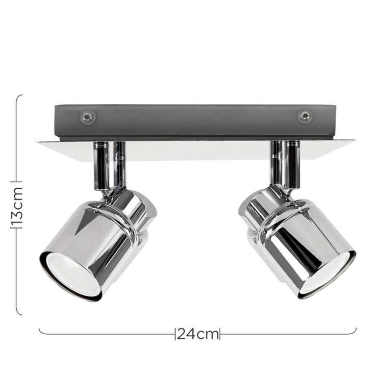 Luminosity Designs - Benton IP44 Rated Bathroom Square Spotlight Ceiling Light - Luminosity Designs Ltd