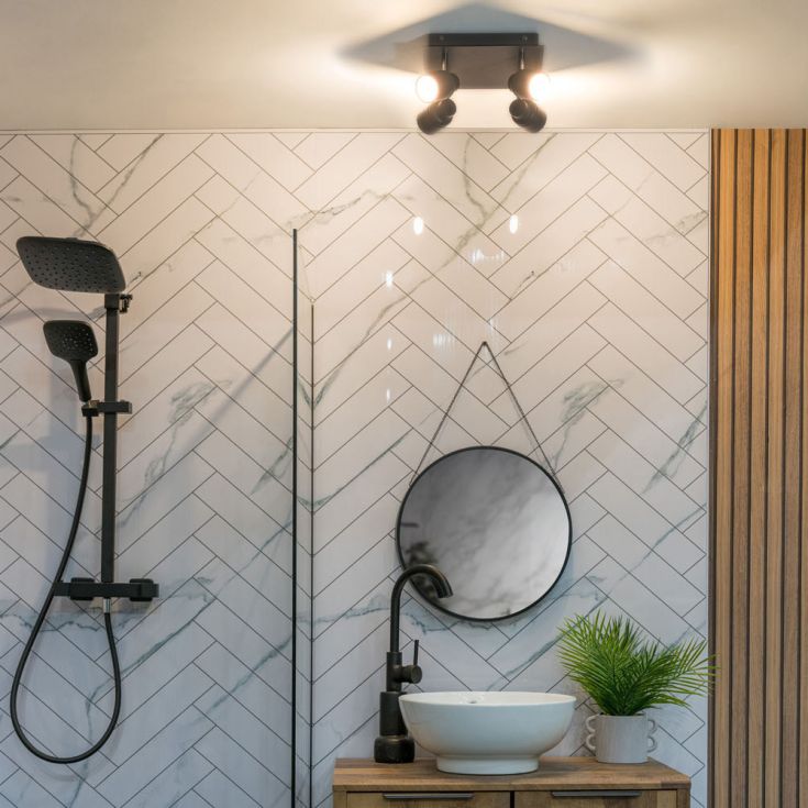 Luminosity Designs - Benton IP44 Rated Bathroom Square Spotlight Ceiling Light - Luminosity Designs Ltd