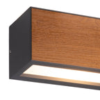 Beret Modern Up / Down Directional Wood and Metal Outdoor Horizontal Wall Light - Luminosity Designs Ltd