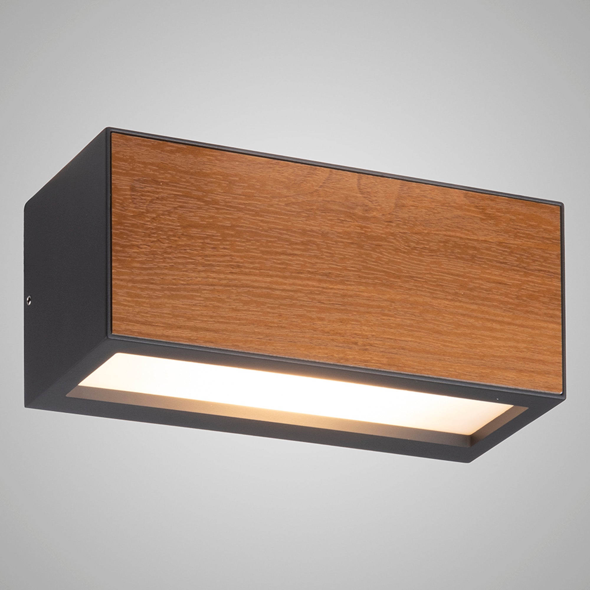 Beret Modern Up / Down Directional Wood and Metal Outdoor Horizontal Wall Light - Luminosity Designs Ltd