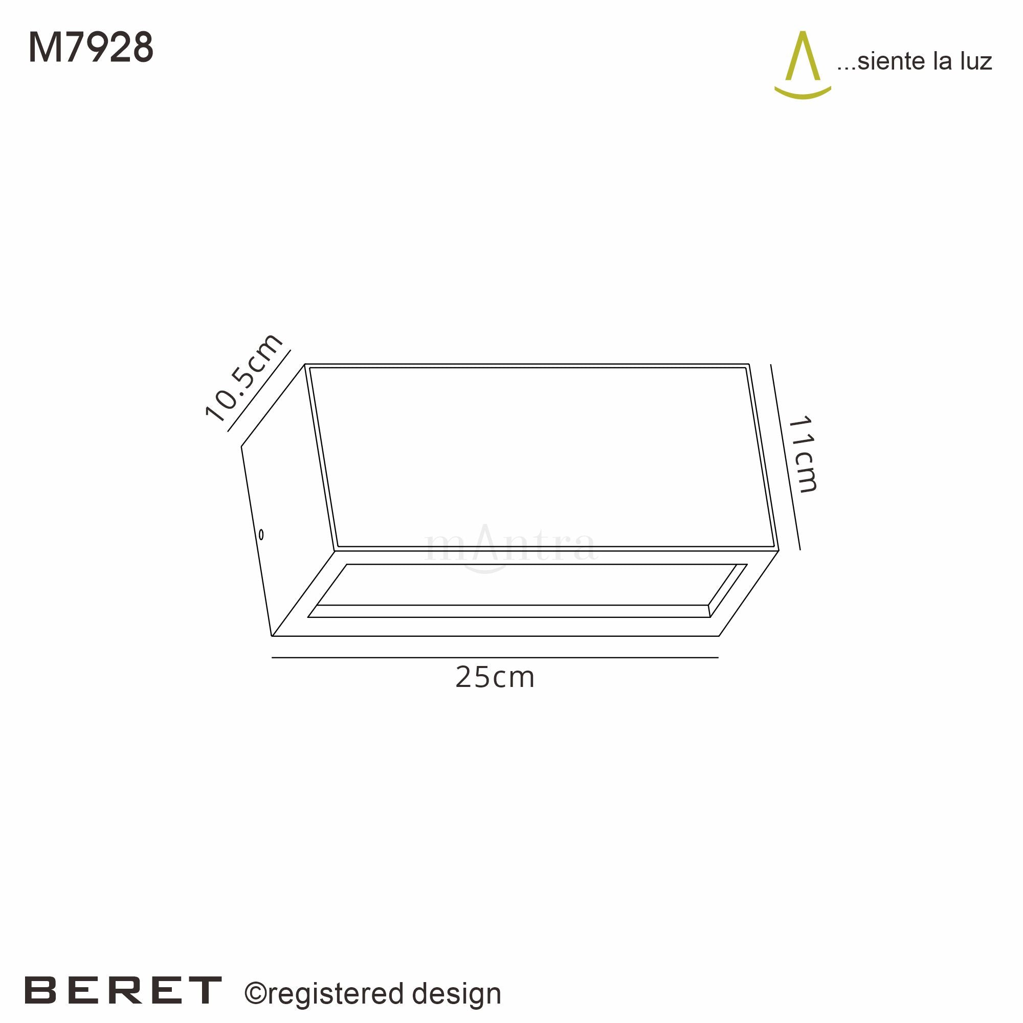 Beret Modern Up / Down Directional Wood and Metal Outdoor Horizontal Wall Light - Luminosity Designs Ltd
