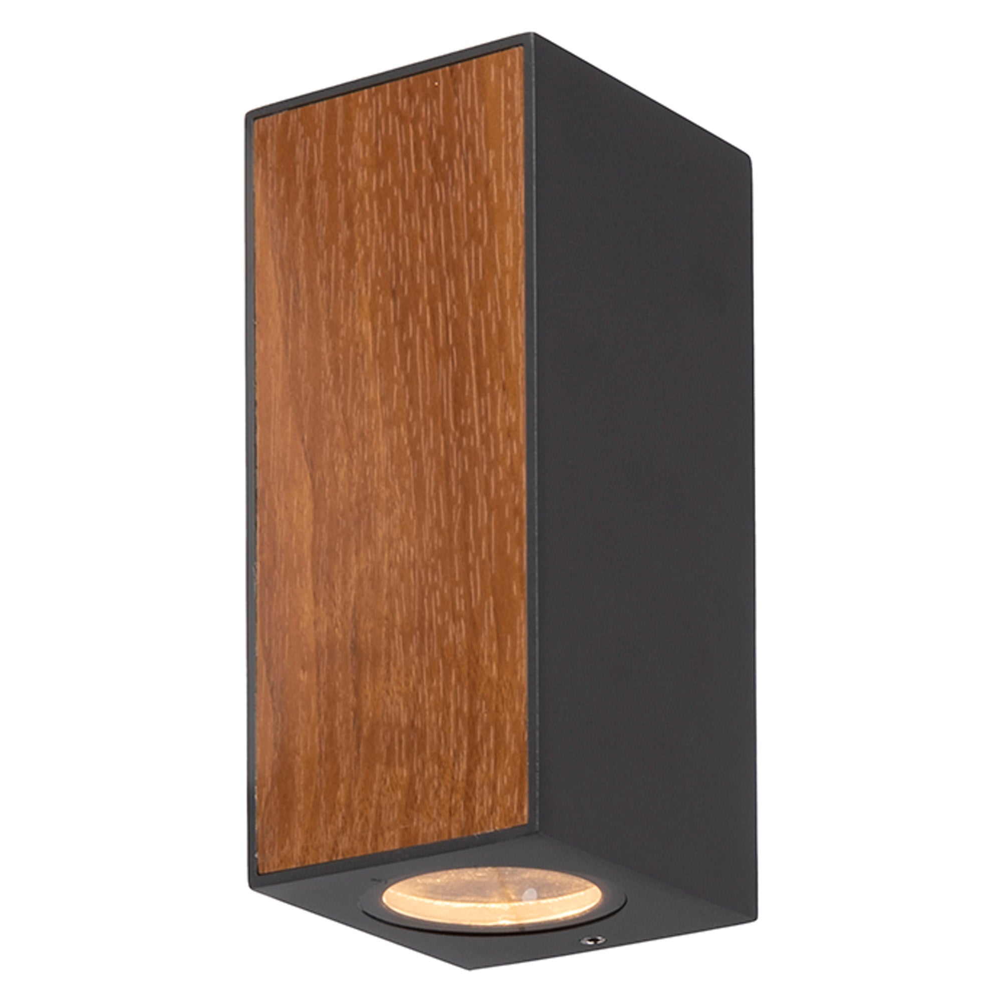 Beret Modern Up / Down Directional Wood and Metal Outdoor Vertical Wall Light - Luminosity Designs Ltd