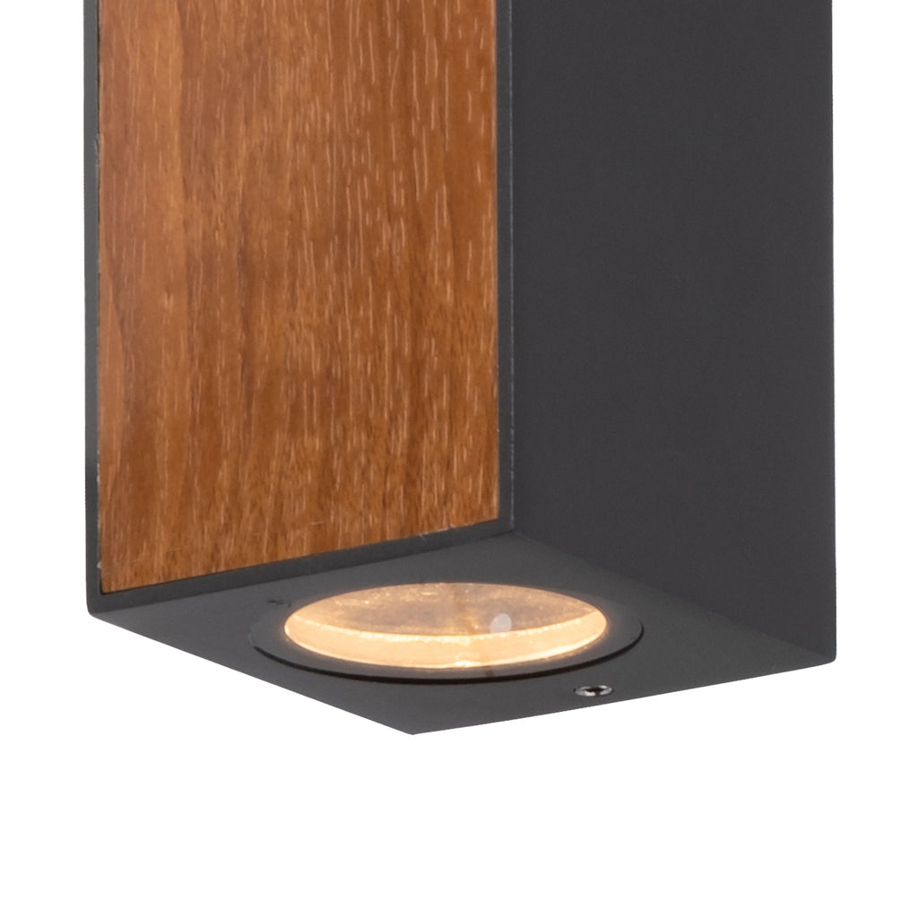 Beret Modern Up / Down Directional Wood and Metal Outdoor Vertical Wall Light - Luminosity Designs Ltd