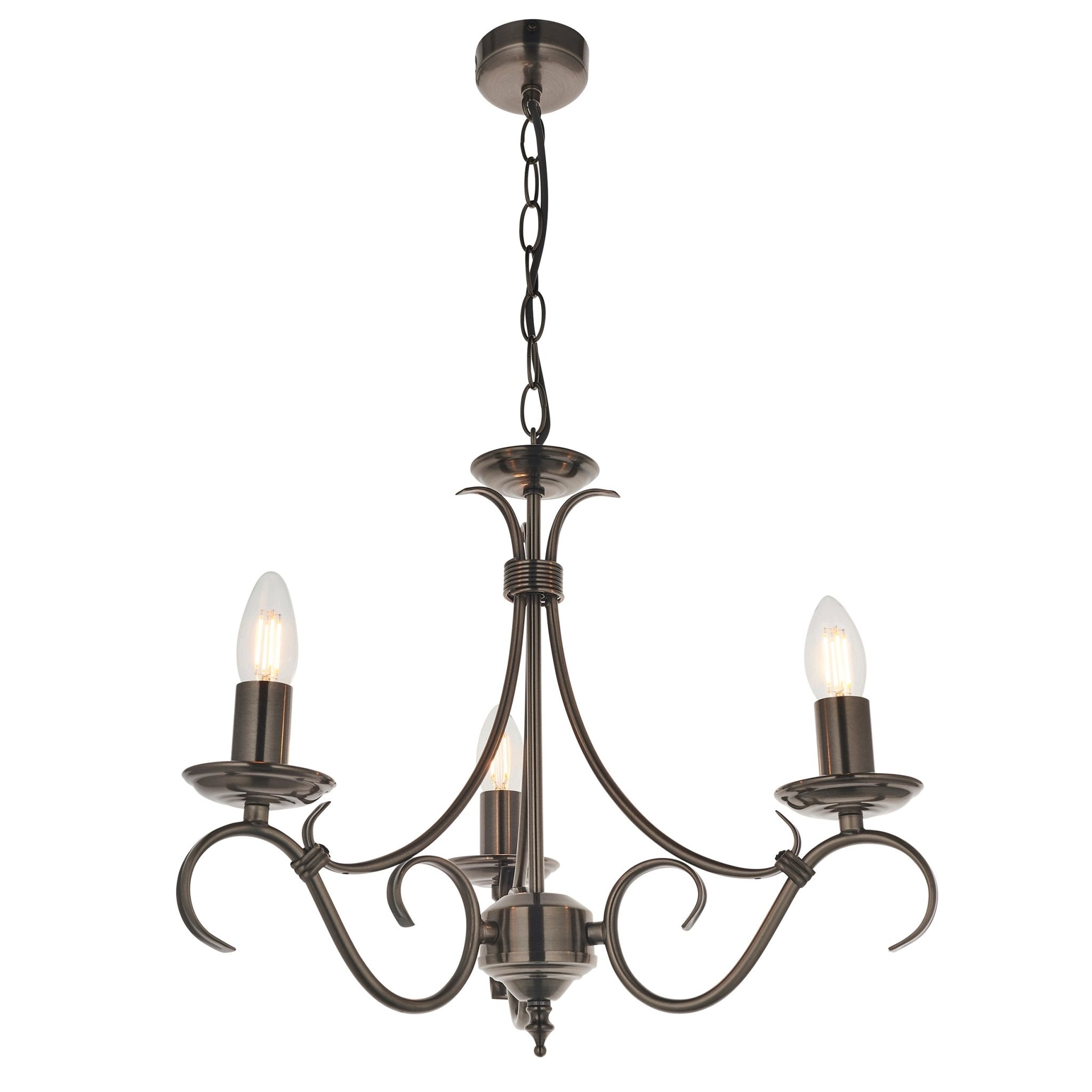 Endon - Bernice 3 Light Chandelier - Luminosity Designs Ltd