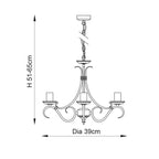 Endon - Bernice 3 Light Chandelier - Luminosity Designs Ltd