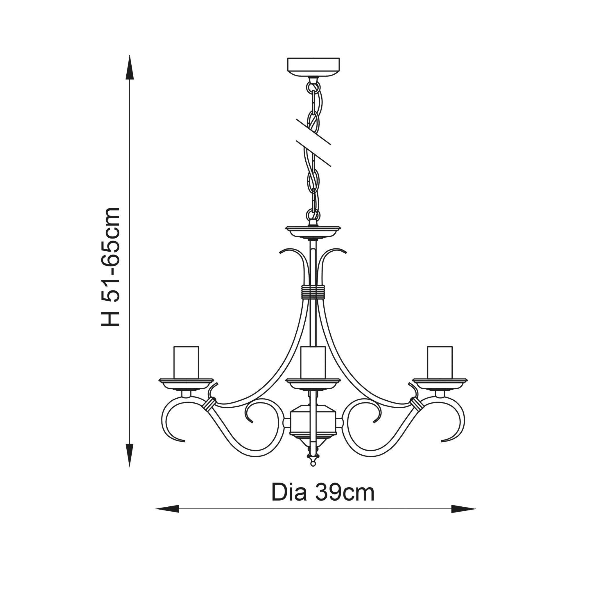 Endon - Bernice 3 Light Chandelier - Luminosity Designs Ltd