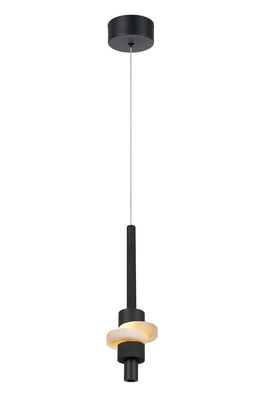 Luminosity Designs Ltd - Betty Modern Single Pendant, 7W LED, 3000K, 840lm, With Faux Alabaster Details - Luminosity Designs Ltd
