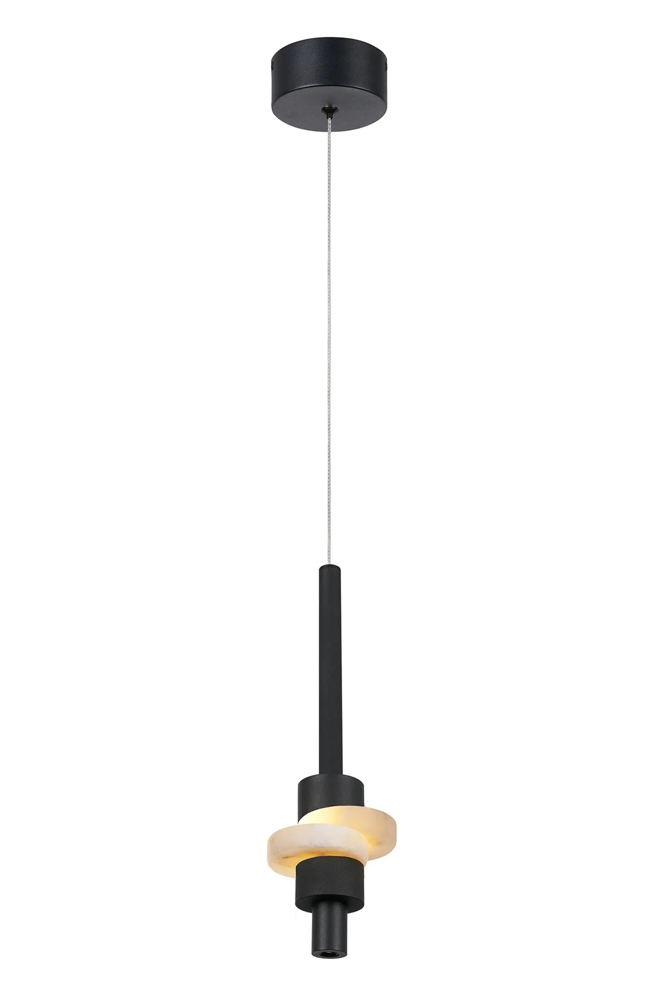 Luminosity Designs Ltd - Betty Modern Single Pendant, 7W LED, 3000K, 840lm, With Faux Alabaster Details - Luminosity Designs Ltd