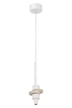 Luminosity Designs Ltd - Betty Modern Single Pendant, 7W LED, 3000K, 840lm, With Faux Alabaster Details - Luminosity Designs Ltd