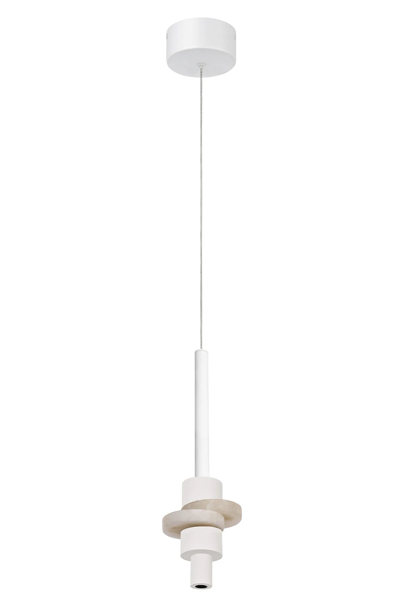 Luminosity Designs Ltd - Betty Modern Single Pendant, 7W LED, 3000K, 840lm, With Faux Alabaster Details - Luminosity Designs Ltd
