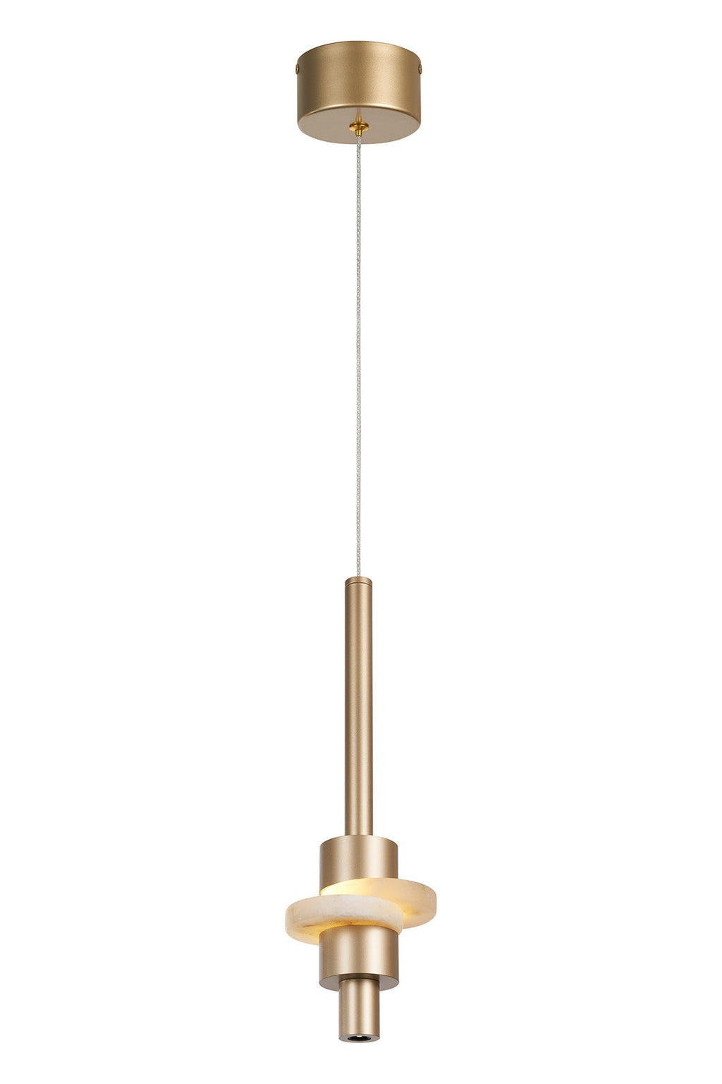 Luminosity Designs Ltd - Betty Modern Single Pendant, 7W LED, 3000K, 840lm, With Faux Alabaster Details - Luminosity Designs Ltd