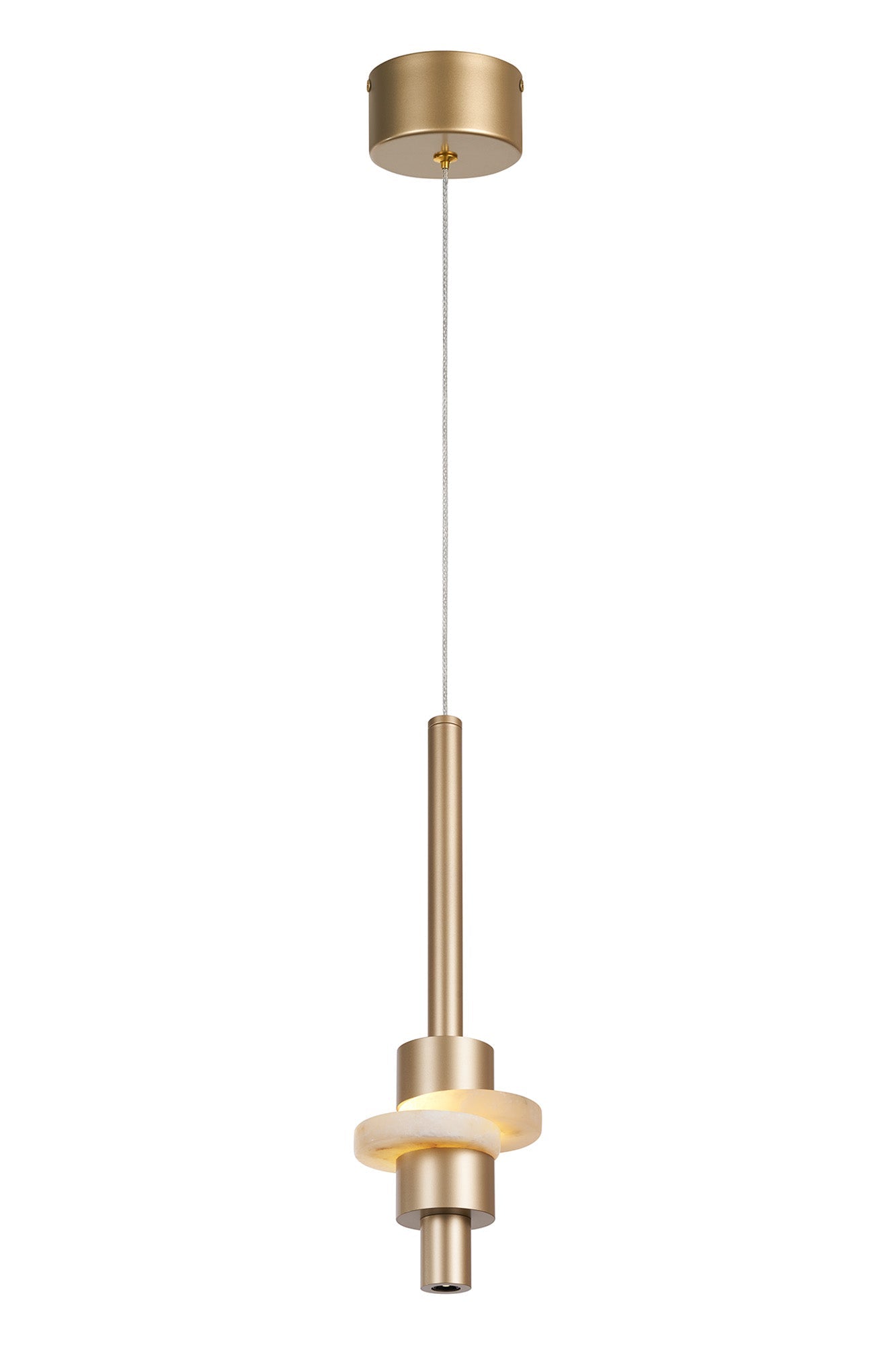 Luminosity Designs Ltd - Betty Modern Single Pendant, 7W LED, 3000K, 840lm, With Faux Alabaster Details - Luminosity Designs Ltd