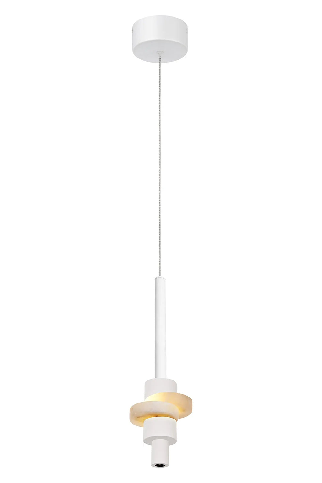 Luminosity Designs Ltd - Betty Modern Single Pendant, 7W LED, 3000K, 840lm, With Faux Alabaster Details - Luminosity Designs Ltd