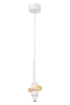 Luminosity Designs Ltd - Betty Modern Single Pendant, 7W LED, 3000K, 840lm, With Faux Alabaster Details - Luminosity Designs Ltd