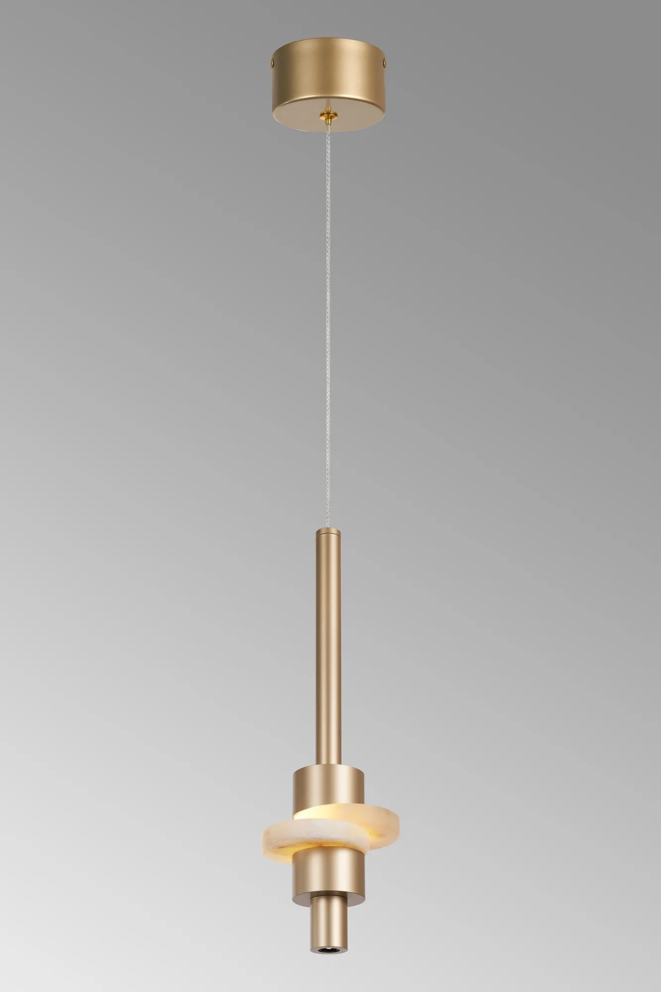Luminosity Designs Ltd - Betty Modern Single Pendant, 7W LED, 3000K, 840lm, With Faux Alabaster Details - Luminosity Designs Ltd