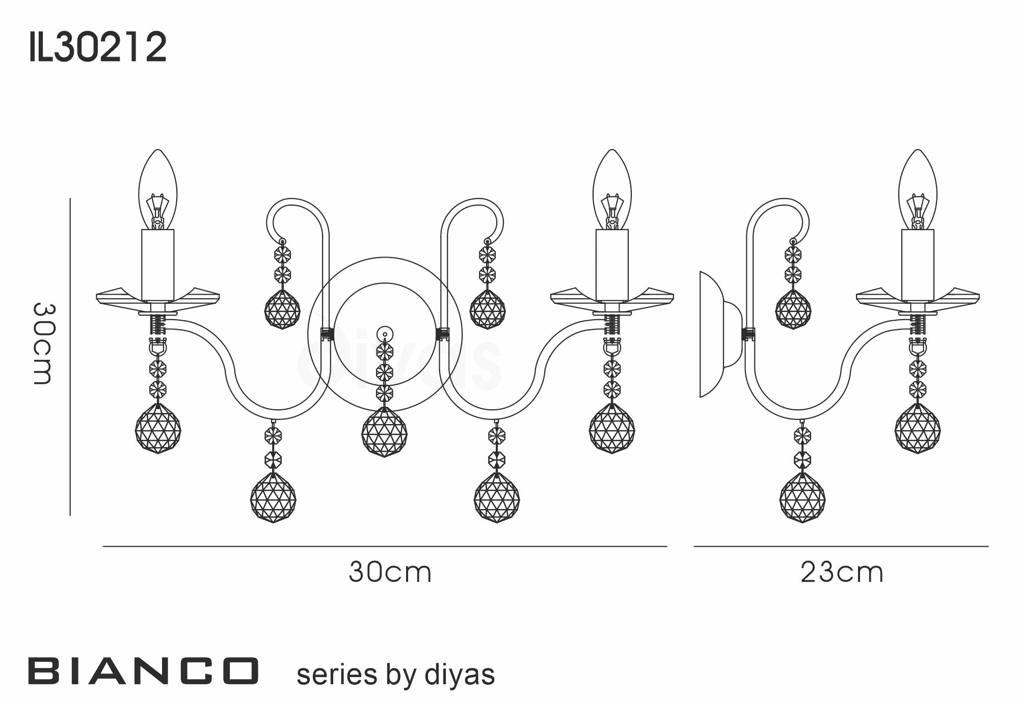 Diyas - Bianco Double Wall Light - Luminosity Designs Ltd