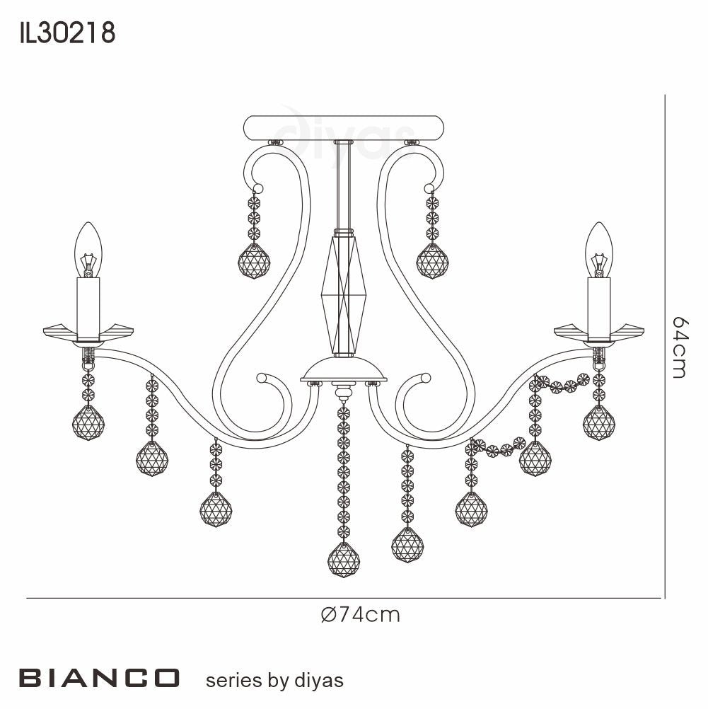 Diyas - Bianco Large Ceiling Chandelier - Luminosity Designs Ltd