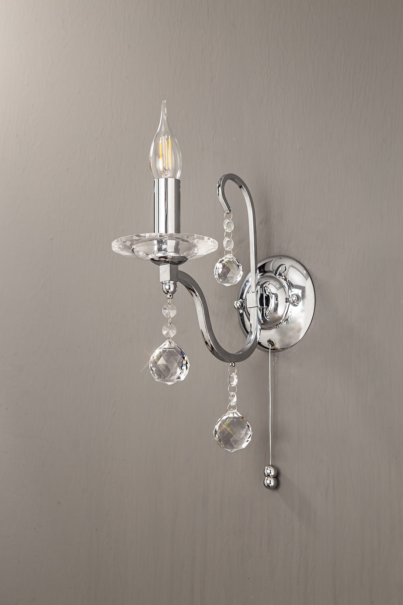 Diyas - Bianco Single Wall Light - Luminosity Designs Ltd