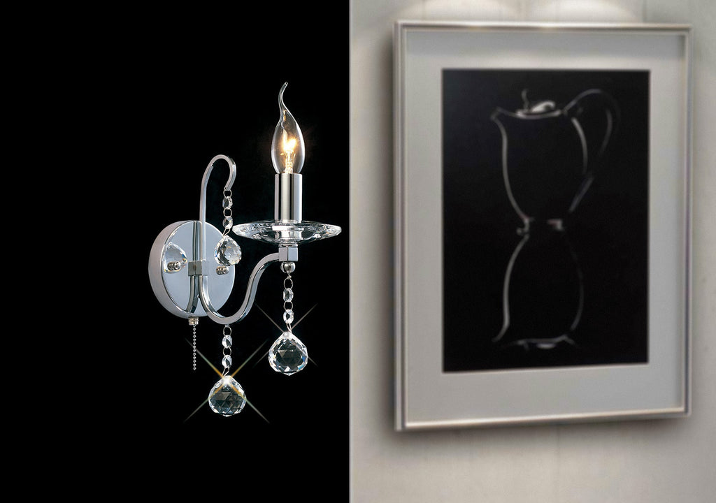 Diyas - Bianco Single Wall Light - Luminosity Designs Ltd