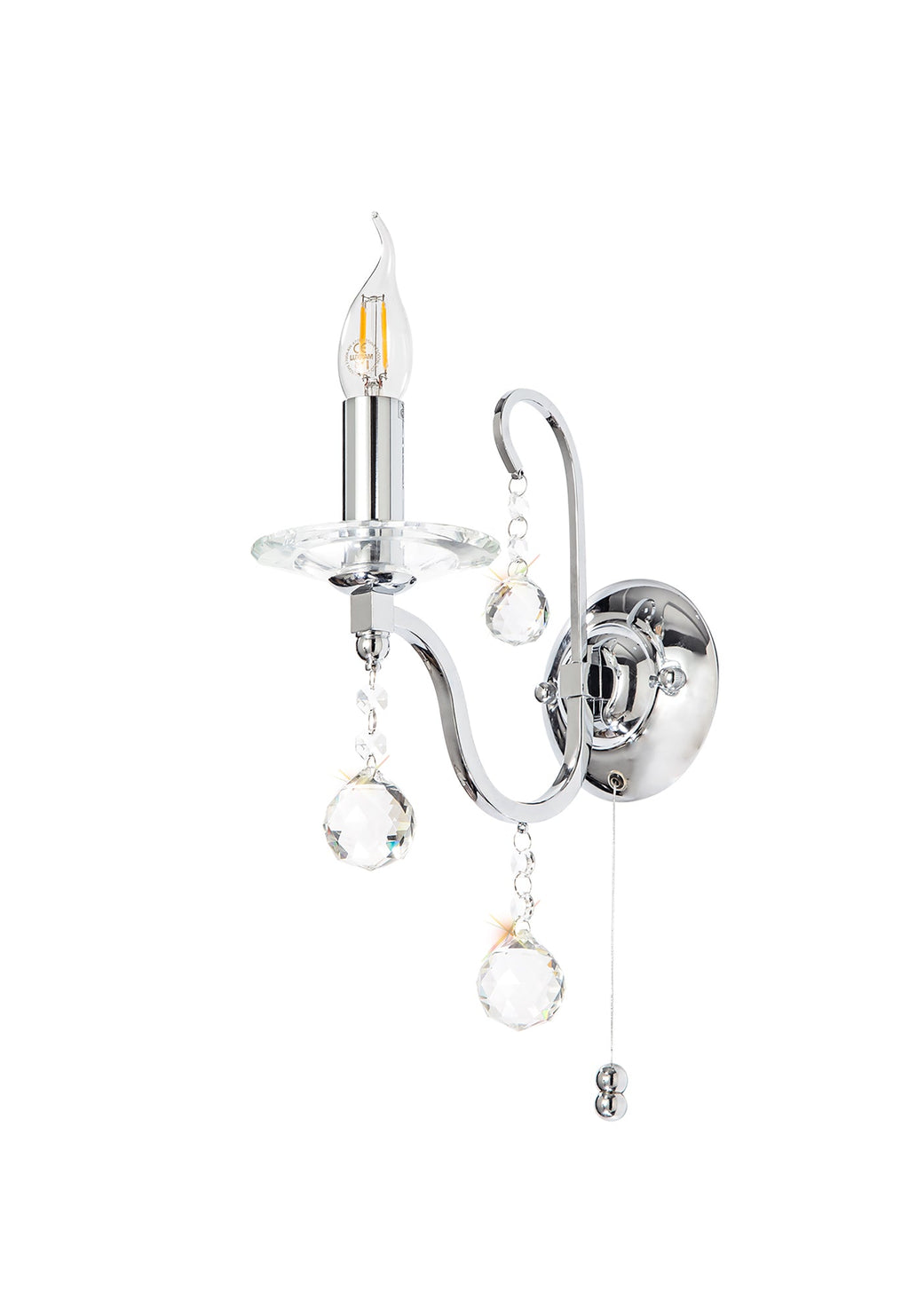 Diyas - Bianco Single Wall Light - Luminosity Designs Ltd