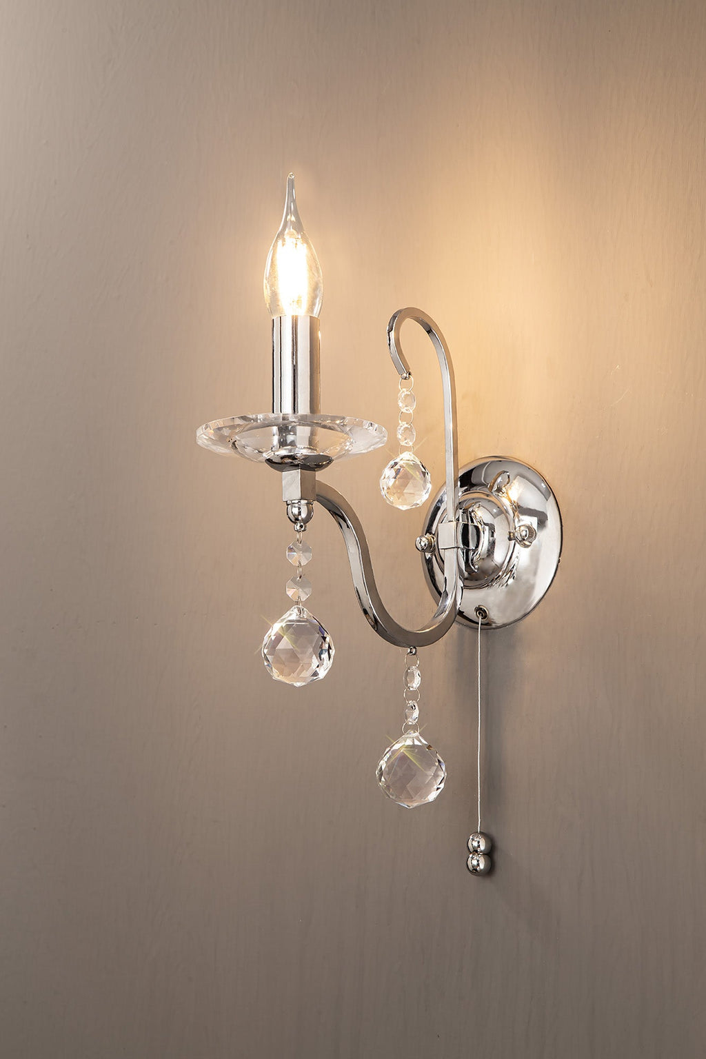 Diyas - Bianco Single Wall Light - Luminosity Designs Ltd