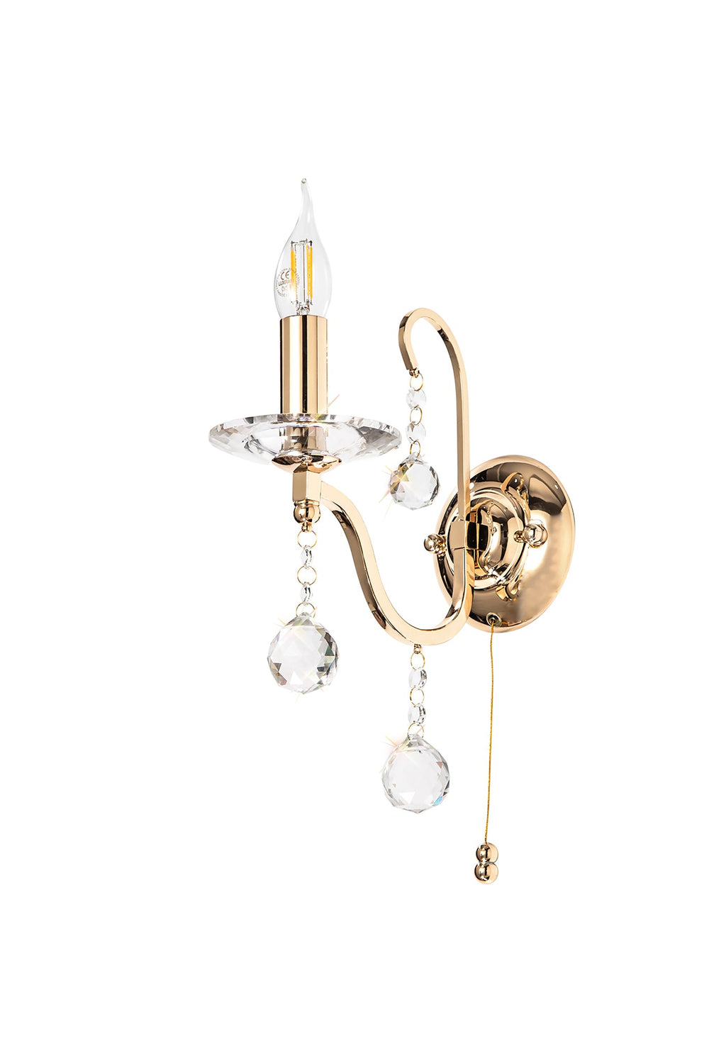 Diyas - Bianco Single Wall Light - Luminosity Designs Ltd