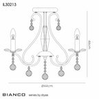 Diyas - Bianco Small Ceiling Chandelier - Luminosity Designs Ltd