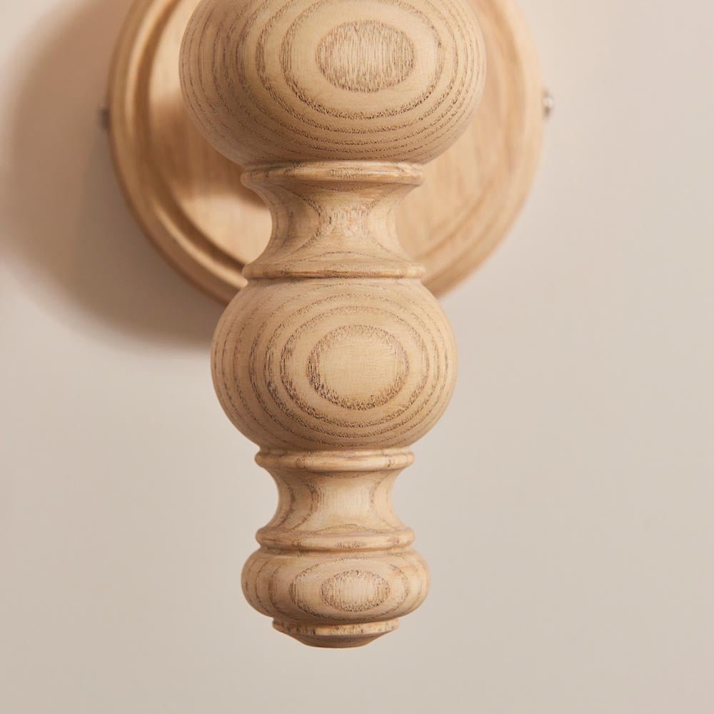 Endon - Bilbury Shaped Wood Traditional Style Wall Light. 1x B22 - Luminosity Designs Ltd