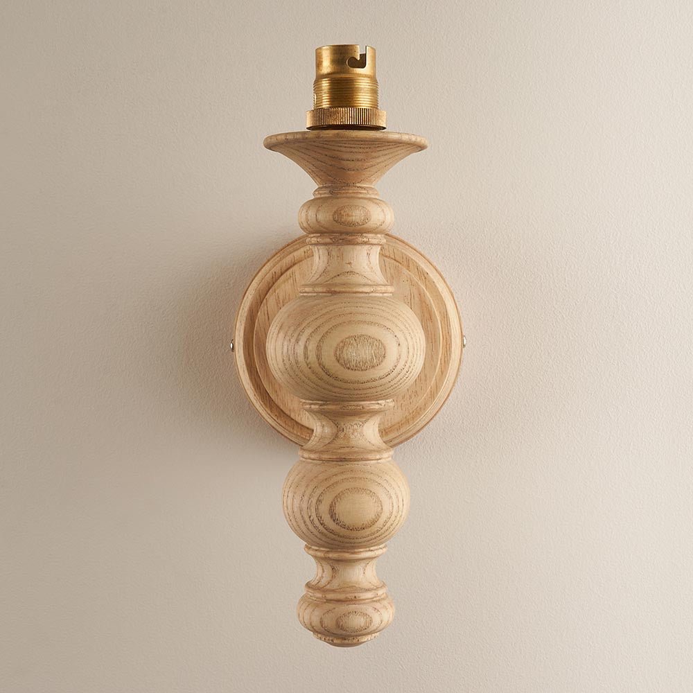Endon - Bilbury Shaped Wood Traditional Style Wall Light. 1x B22 - Luminosity Designs Ltd