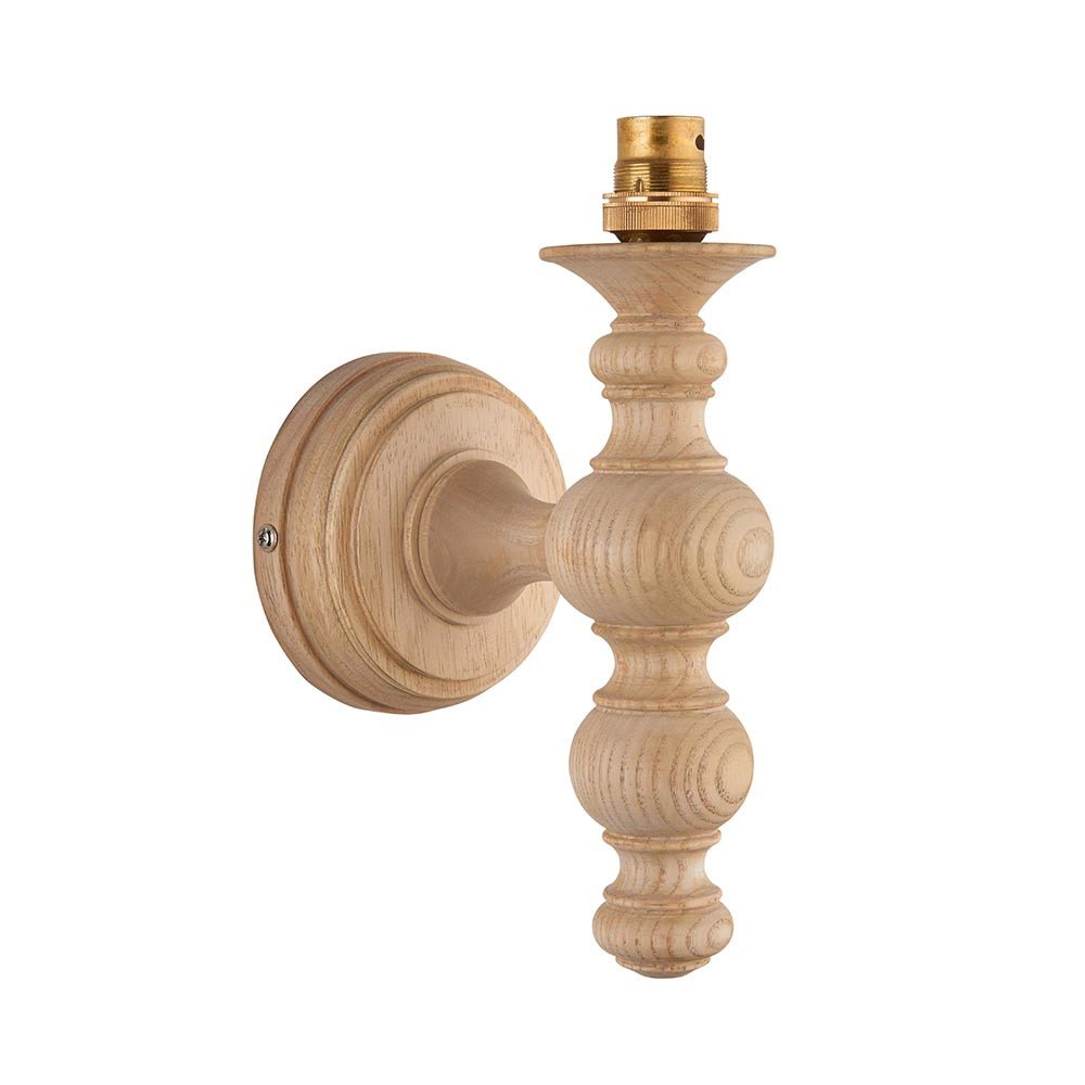 Endon - Bilbury Shaped Wood Traditional Style Wall Light. 1x B22 - Luminosity Designs Ltd