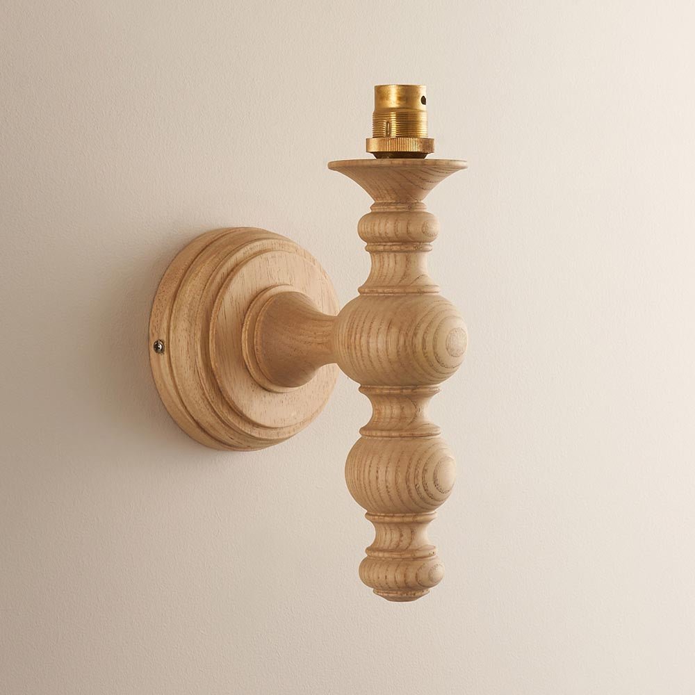Endon - Bilbury Shaped Wood Traditional Style Wall Light. 1x B22 - Luminosity Designs Ltd