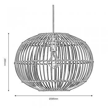 Oaks Lighting - Bishan Rattan Non Electric Pendant Shade - Luminosity Designs Ltd