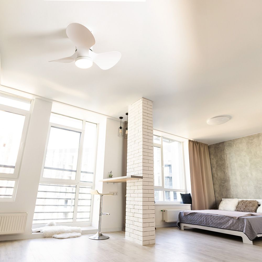 lse - Bladed 24 Inch Integrated LED Light Ceiling Fan with Remote Control - Luminosity Designs Ltd