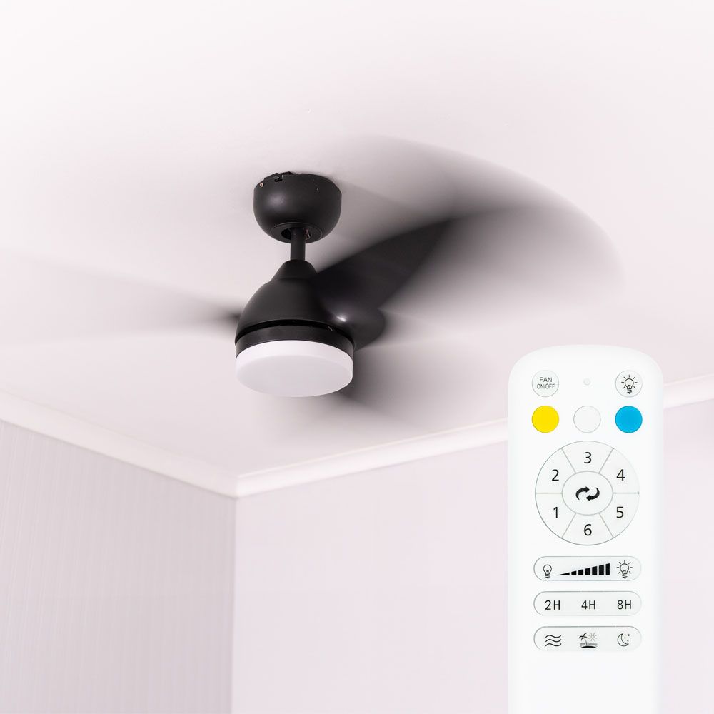 lse - Bladed 36 Inch Integrated LED Light Ceiling Fan with Remote Control - Luminosity Designs Ltd
