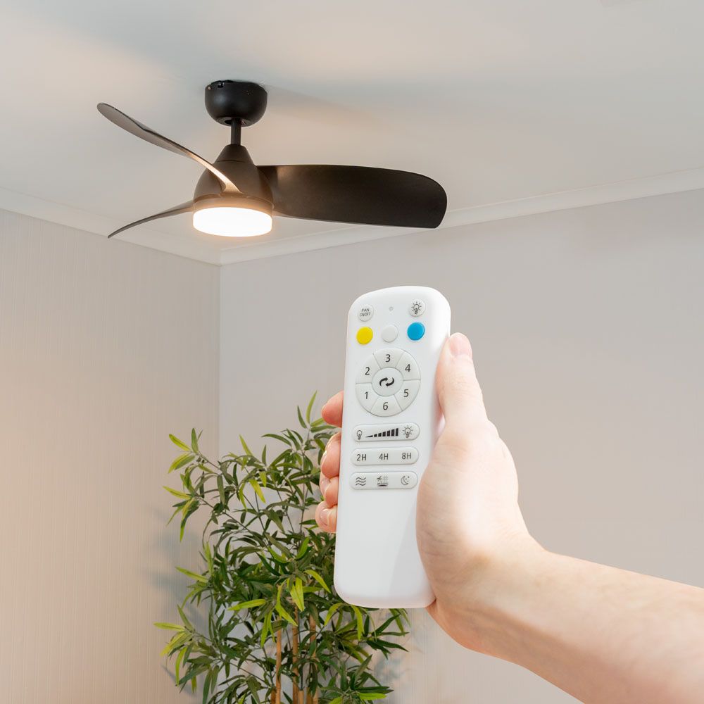 lse - Bladed 36 Inch Integrated LED Light Ceiling Fan with Remote Control - Luminosity Designs Ltd