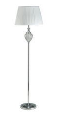 Oaks Lighting - Blaydon Glass Floor Lamp With Pleated Shade - Luminosity Designs Ltd
