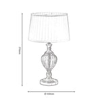 Oaks Lighting - Blaydon Glass Table Lamp With White Pleated Shade - Luminosity Designs Ltd