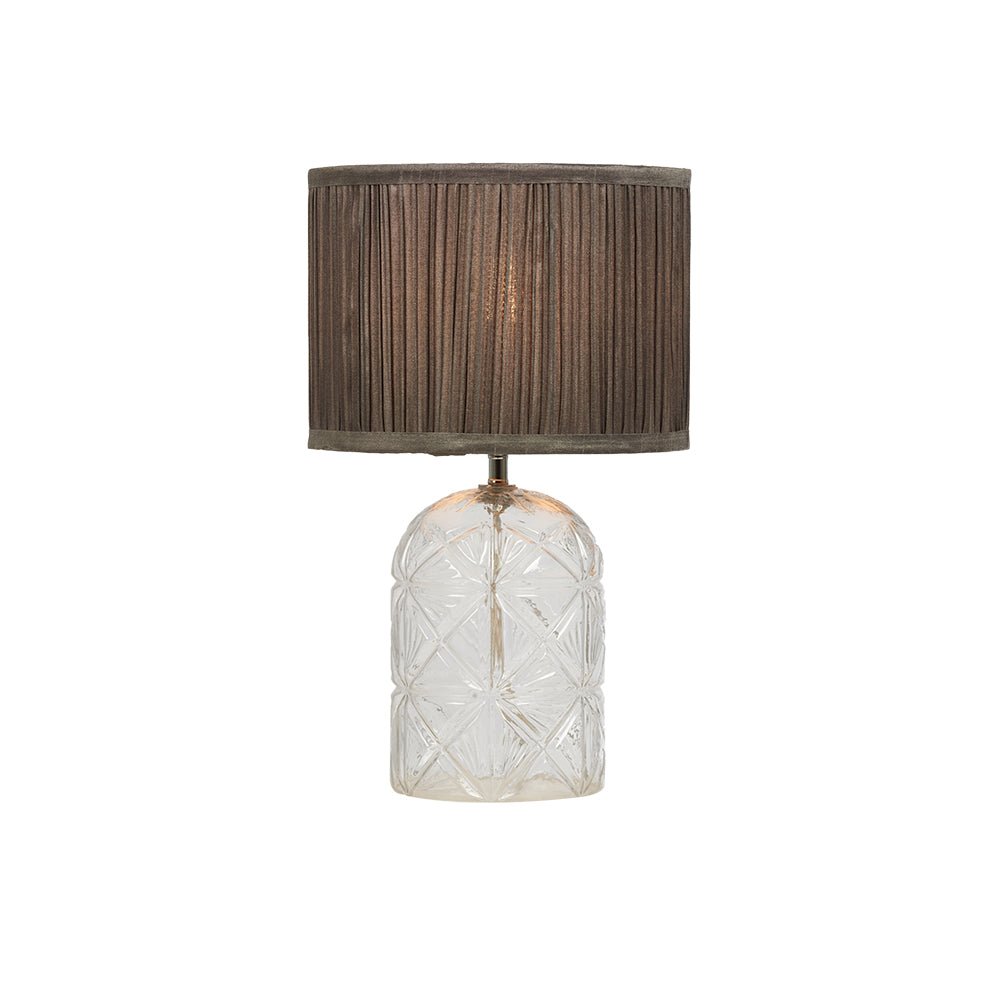 Oaks Lighting - Bloomsberry Cut Glass Table Lamp Complete With Shade, 1x E27 (Oaks TL 3037 AB) - Luminosity Designs Ltd