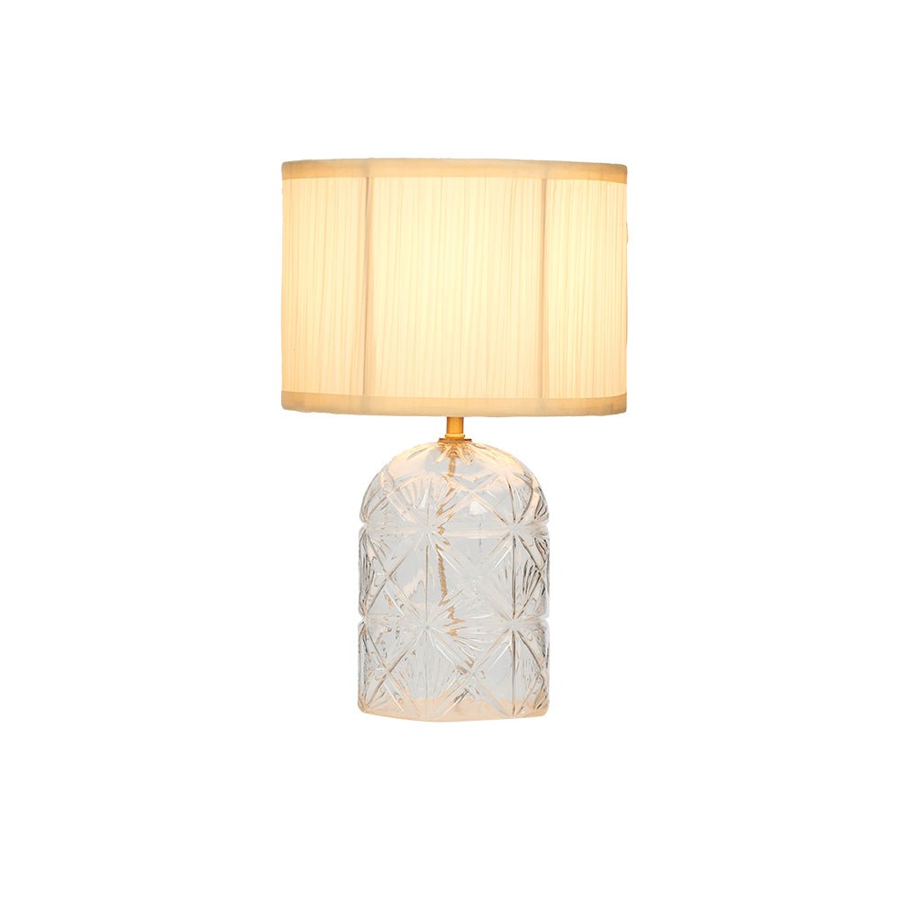 Oaks Lighting - Bloomsberry Cut Glass Table Lamp Complete With Shade, 1x E27 (Oaks TL 3037 AB) - Luminosity Designs Ltd
