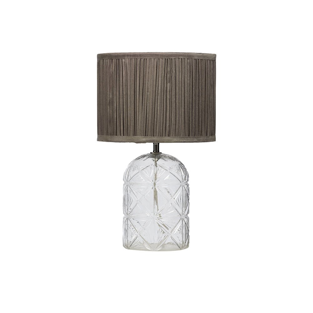 Oaks Lighting - Bloomsberry Cut Glass Table Lamp Complete With Shade, 1x E27 (Oaks TL 3037 AB) - Luminosity Designs Ltd